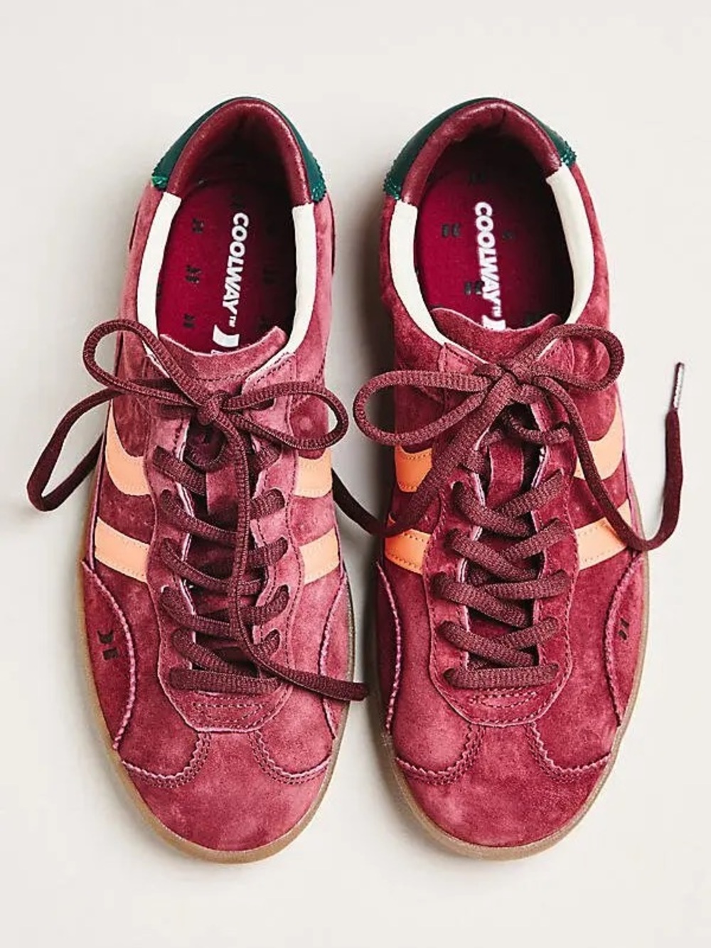 New Anthropologie Coolway Kizuna Low Top Sneakers Burgundy